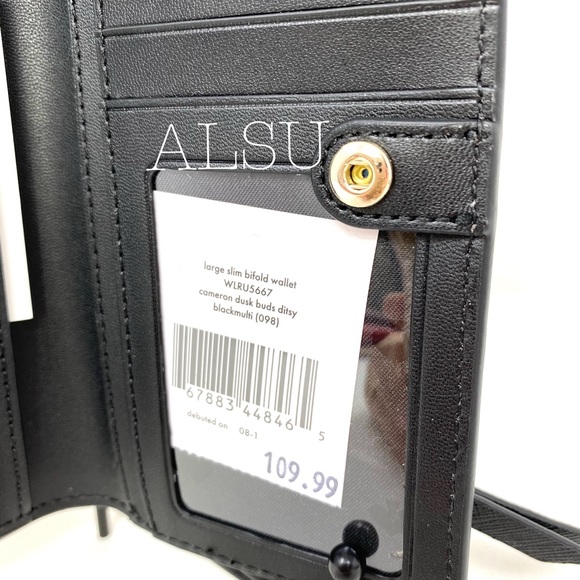 Kate♠️Spade LG Bifolder Wallet Cameron Black Multi - Picture 4 of 7